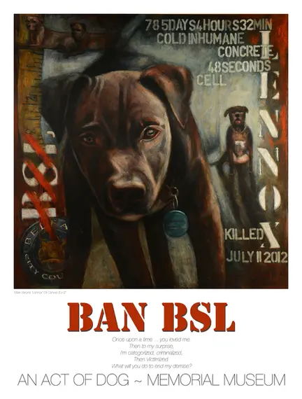 Poster com a pintura em homenagem ao cão Lennox