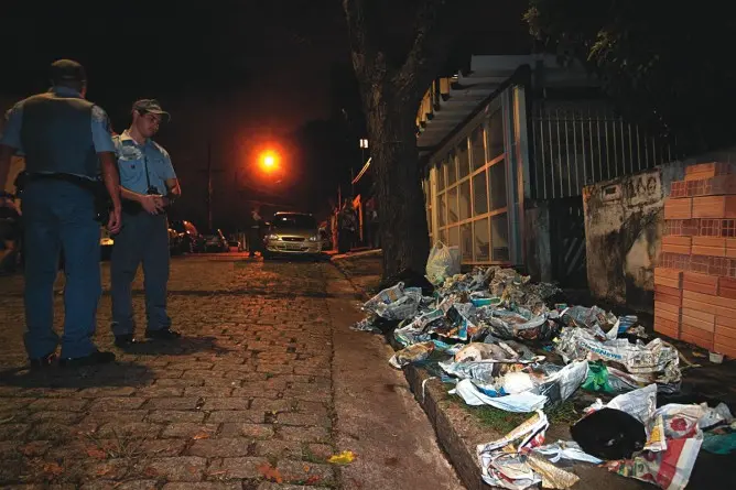 Os corpos de gatos e cachorros foram encontrados pela polícia em sacos de lixo na frente da casa de Dalva (Foto: Edson Criado)